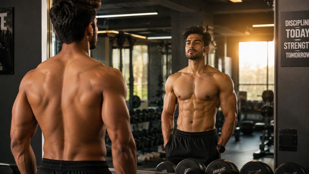 Male gym transformation motivation for gym diet plan weight loss showing fitness results.