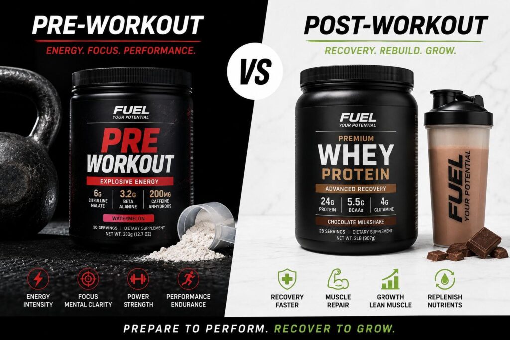 pre workout vs post workout supplement comparison
