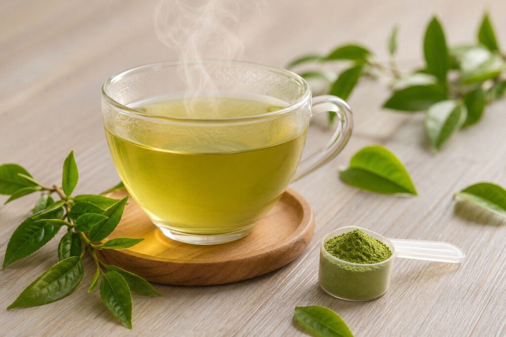 Green tea extract EGCG in pre-workout supplements supports fat oxidation and weight loss
