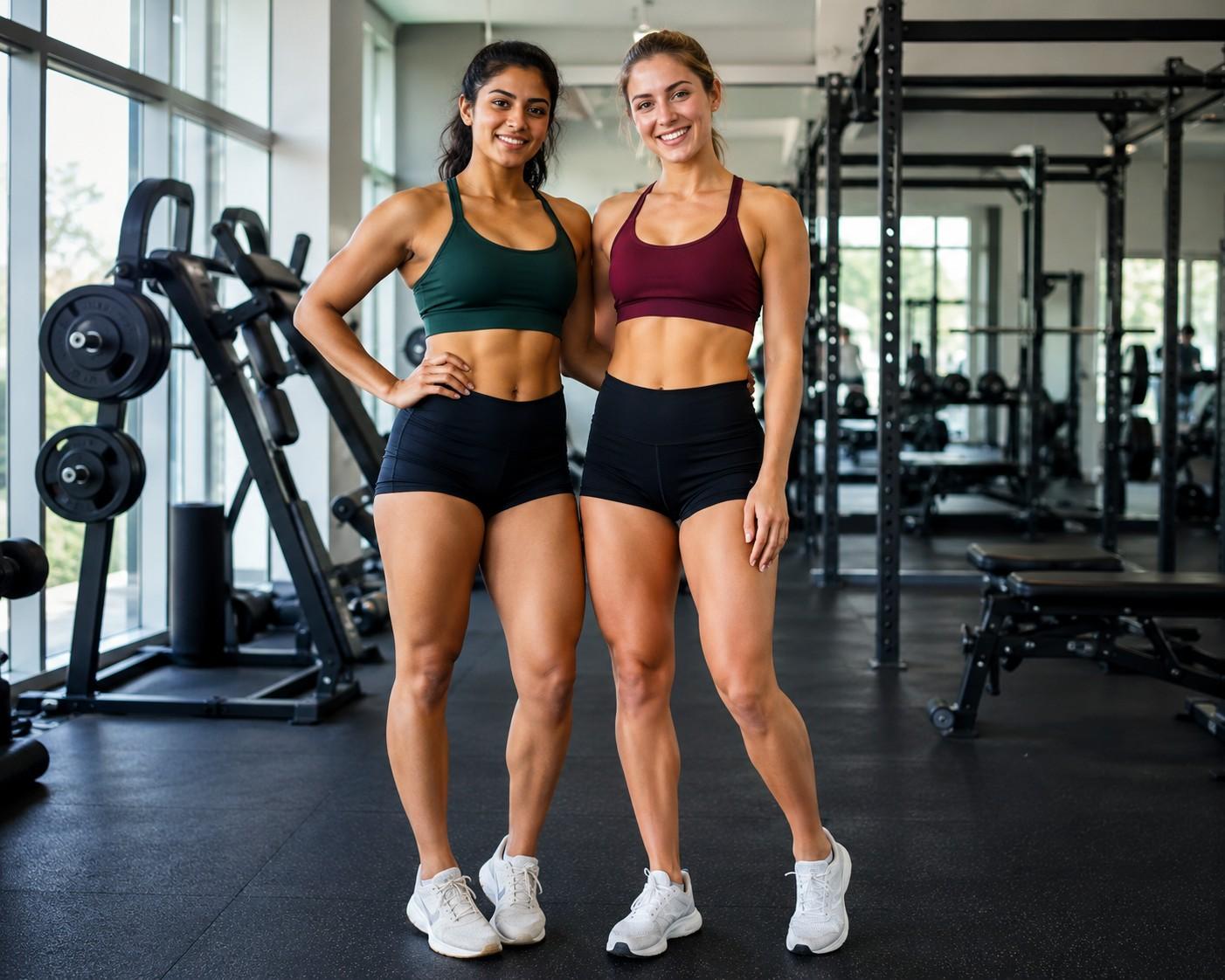 How to lose thigh fat - fit women showing toned legs and thighs after exercise.