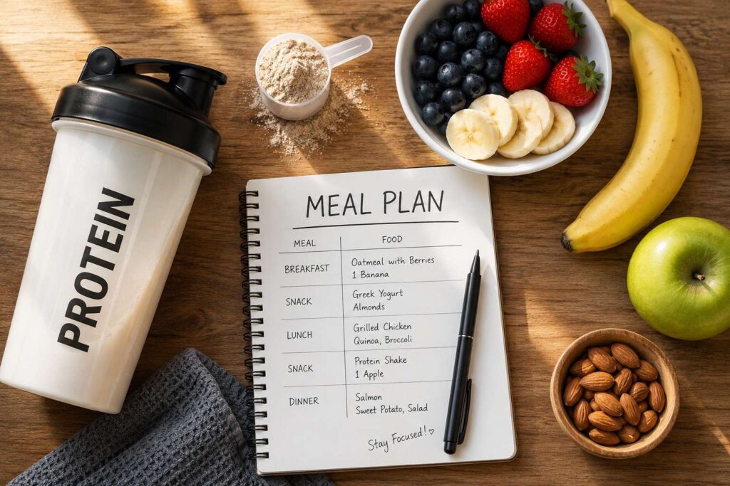 high protein diet plan supporting fat loss instead of crash dieting.