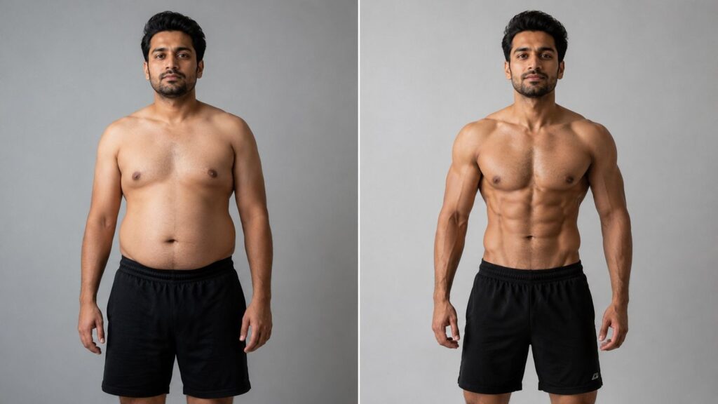  difference between weight loss body and fat loss body comparison.