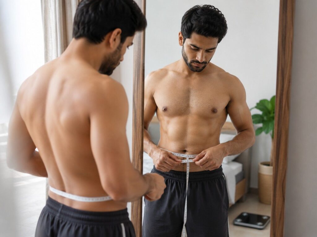 tracking fat loss progress with measurements instead of weighing scale.