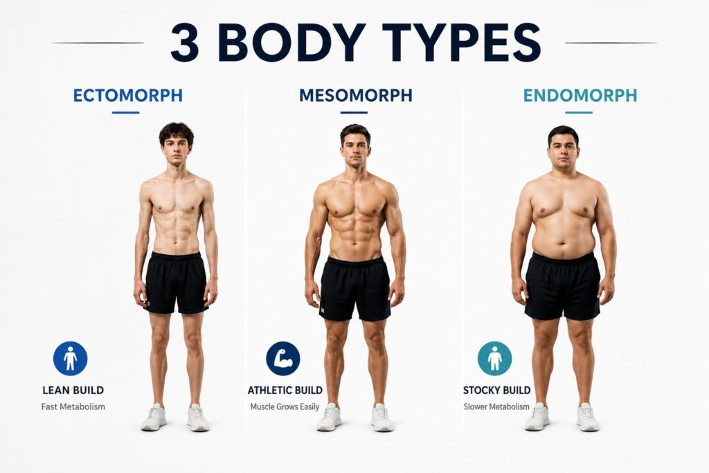 Ectomorph mesomorph and endomorph body types guide for choosing mass gainer or weight gainer.