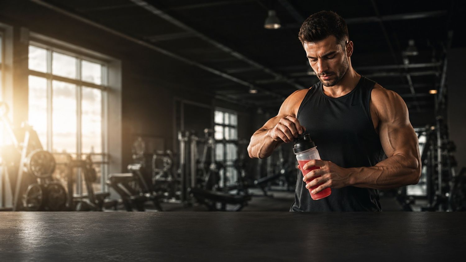 Can you take pre workout on an empty stomach — morning gym athlete with shaker
