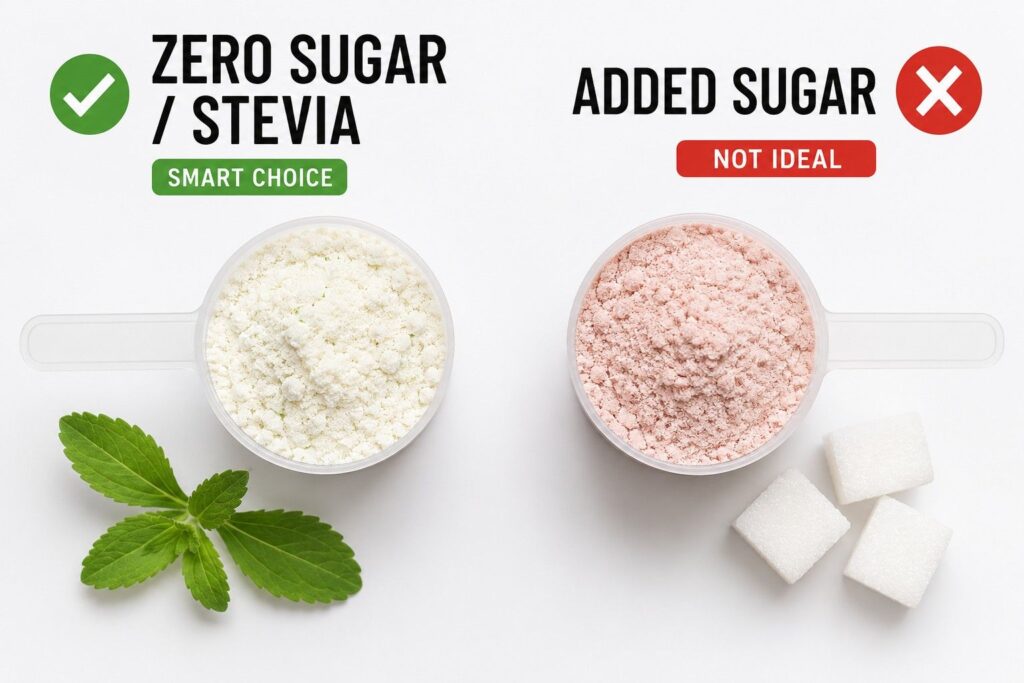 Comparison of zero sugar vs high sugar pre-workout for women – 
what to choose.