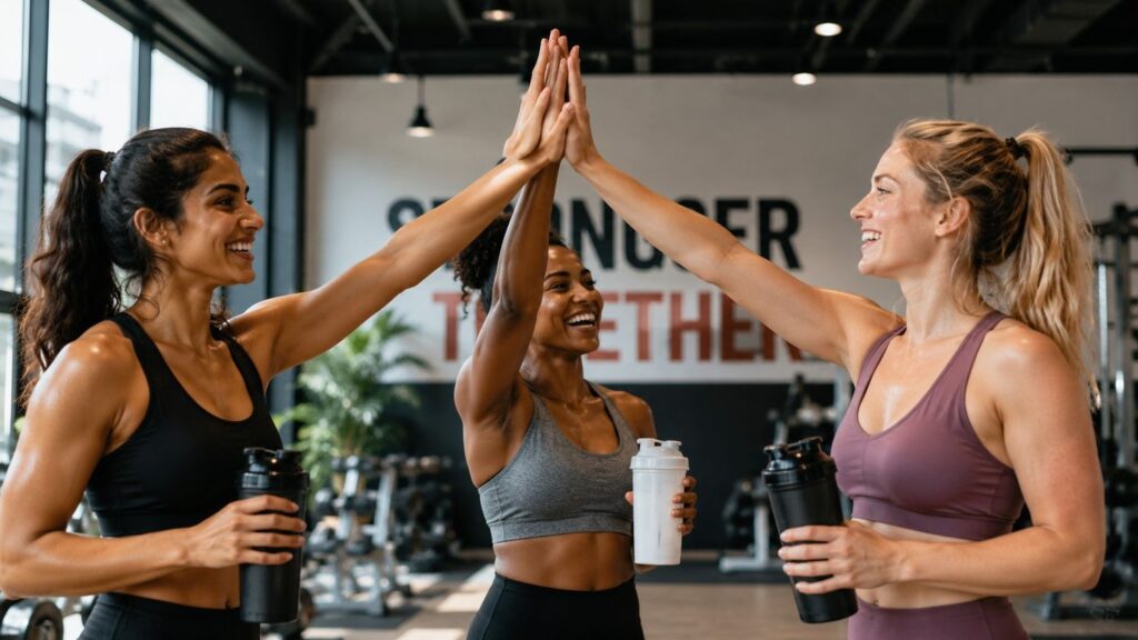 Diverse women celebrating after workout – pre-workout supplements helping women of all backgrounds train better
