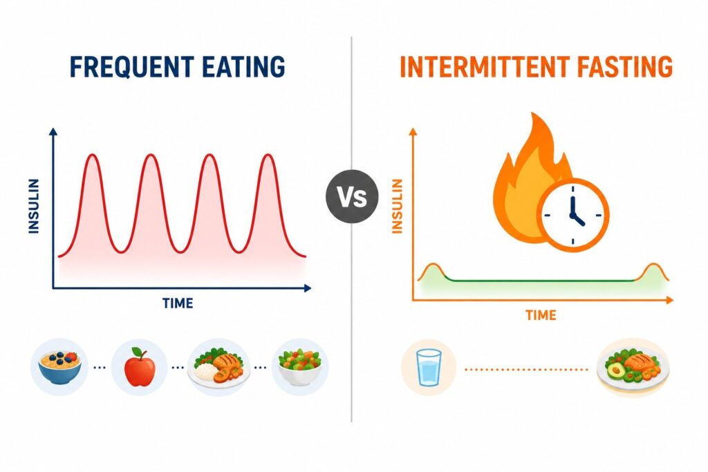 problem with frequent eating vs intermittent fasting for fat loss