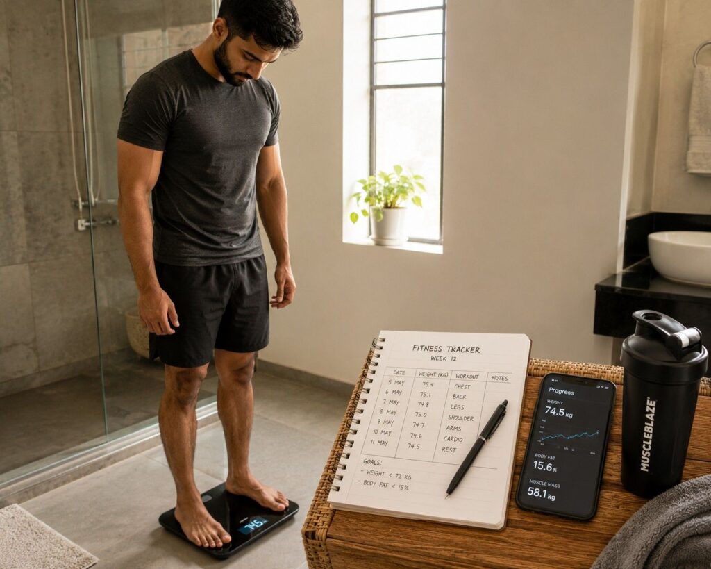 tracking weight gain progress with mass gainer shakes