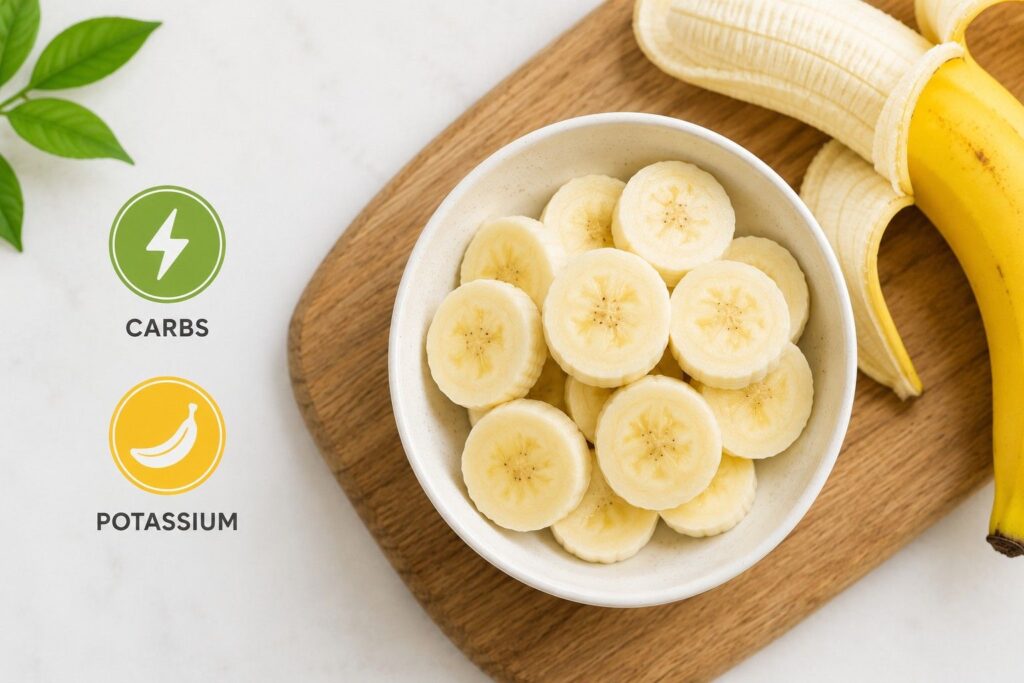 Banana nutrition benefits for pre workout energy and potassium