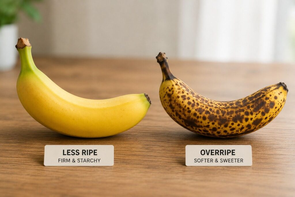 Banana ripeness affecting pre workout energy levels