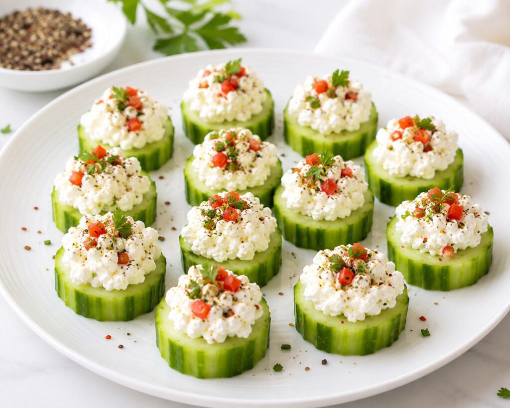 Cottage cheese cucumber bites protein snack for fat loss