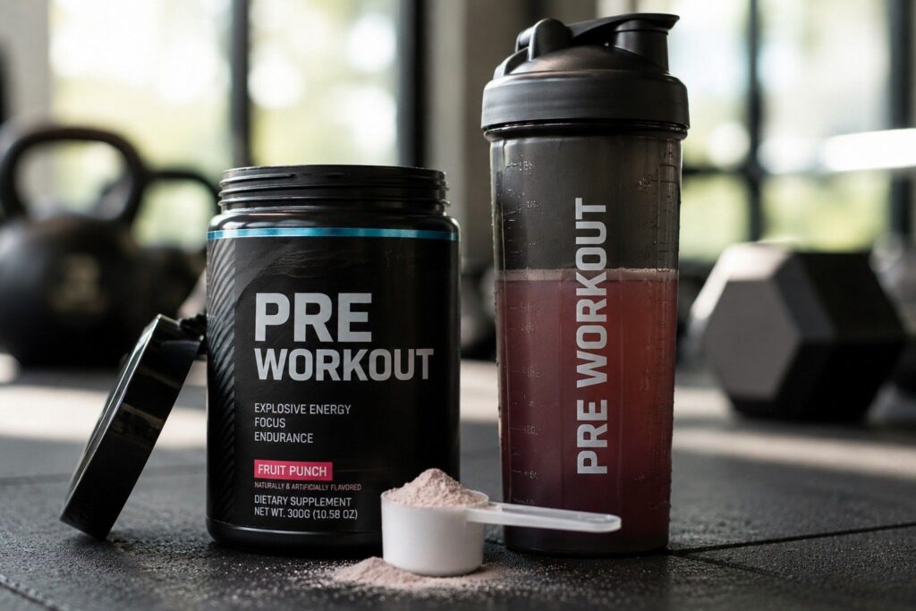 pre workout supplement powder scoop for muscle building